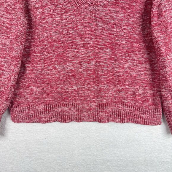 Gap Pink Marled Knit V-Neck Sweater XL Cotton - Picture 3 of 13